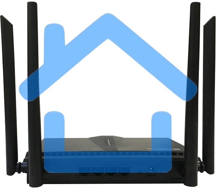 Двухдиапазонный Wi-Fi 6 маршрутизатор AX1800, 1x1000Base-T WAN, 3x1000Base-T LAN, 4 внешние антенны 5 dBi