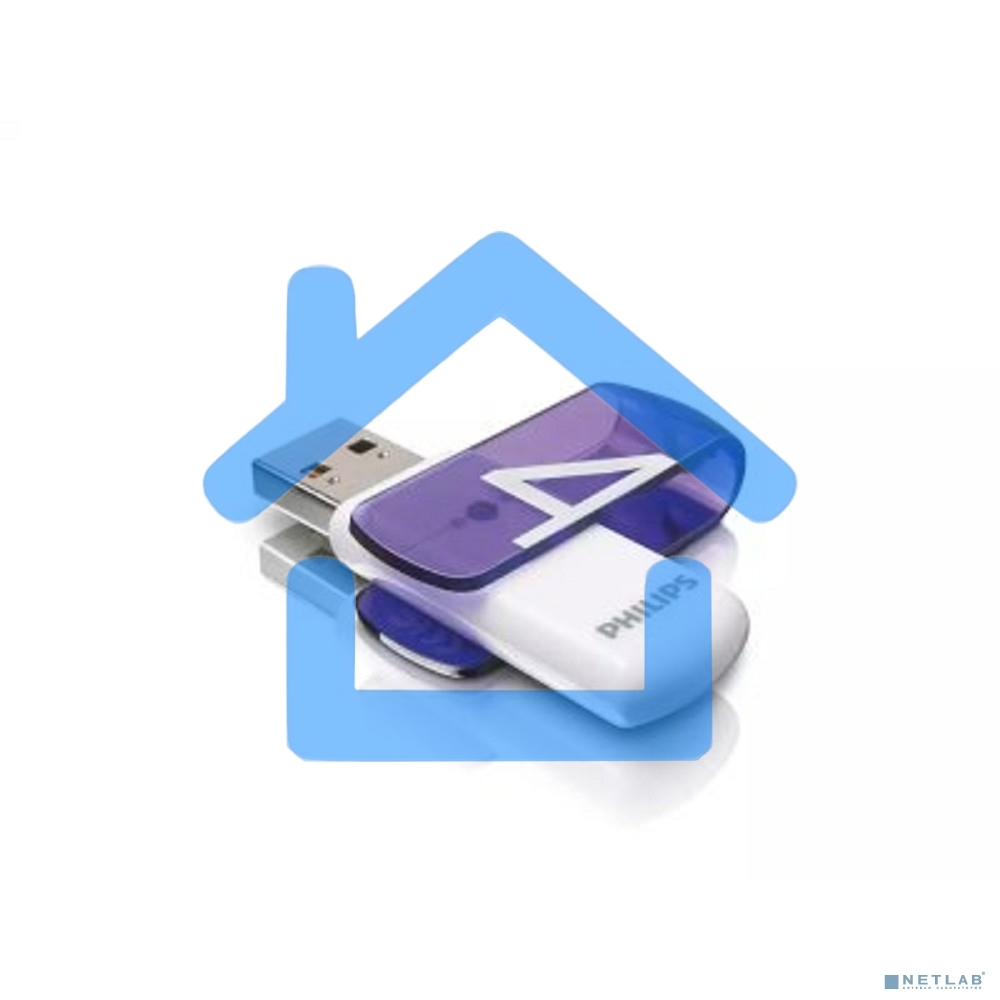 Флешка USB R/W 4Gb PHILIPS VIVID2.0 4Gb, USB 2.0