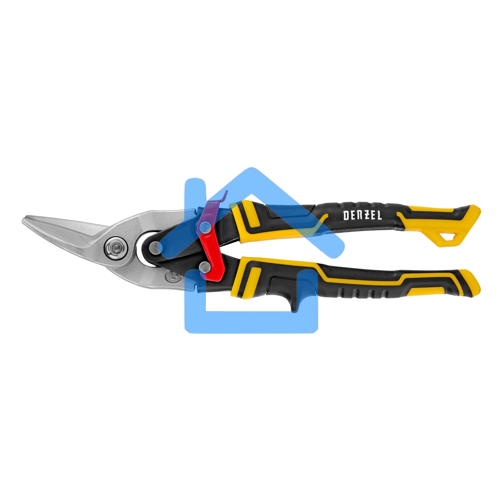 Ножницы по металлу,270мм, прямой и левый рез,сталь-СrMo, трехкомп.рук-ки Denzel