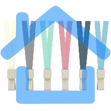 Шнур для пропуска Deli 8352blue 45х1см нейлон синий (упак.:12шт) пластиковый пакет