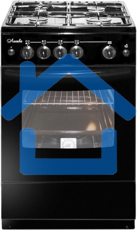 Плита газовая Лысьва ГП 400 М2С -2у черный, конфорок 4 шт, духовка 57 л, 50 см x 84 см x 60 см