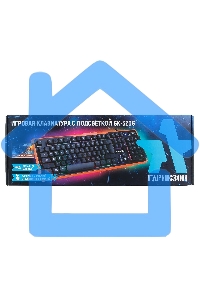 Клавиатура игровая 	Гарнизон GK-320G черный USB, подсветка, код 