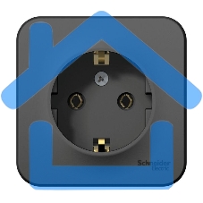 Розетка ОП BLANCA 16А 250В без шторок c заземл. изол. пласт. антрацит SchE BLNRA010116