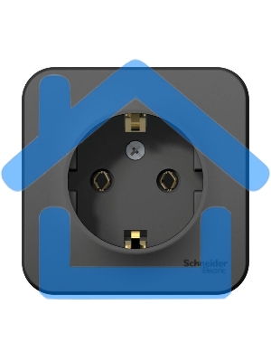 Розетка ОП BLANCA 16А 250В без шторок c заземл. изол. пласт. антрацит SchE BLNRA010116