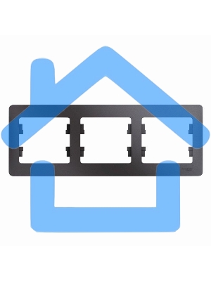 Рамка 3-м Glossa горизонт. графит SchE GSL001303