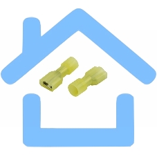 Клемма плоская полностью изолированная Rexant, гнездо 6.6 мм, в нейлоне 4-6 мм², (РПи-м(н) 6.0-(6.3)), желтый