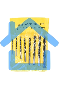 Набор сверл по дереву SPARTA,3-4-5-6-7-8-9-10 мм,8 шт. цилиндрический хвостовик 702125