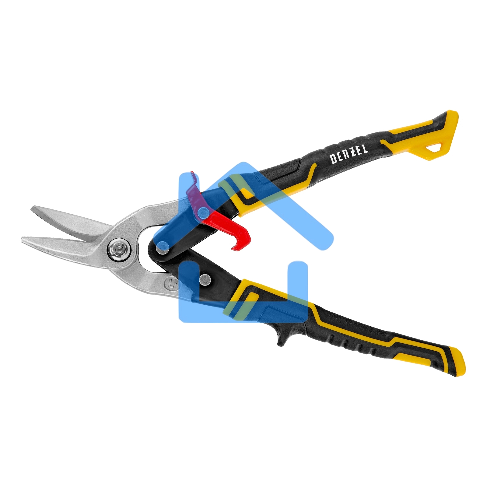 Ножницы по металлу,270мм, прямой и левый рез,сталь-СrMo, трехкомп.рук-ки Denzel