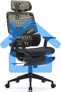 Кресло офисное Cactus CS-CHR-MC01-LGNBK салатовый, сиденье черный, сетка/ткань, с подголов. крестов. пластик, подст. для ног