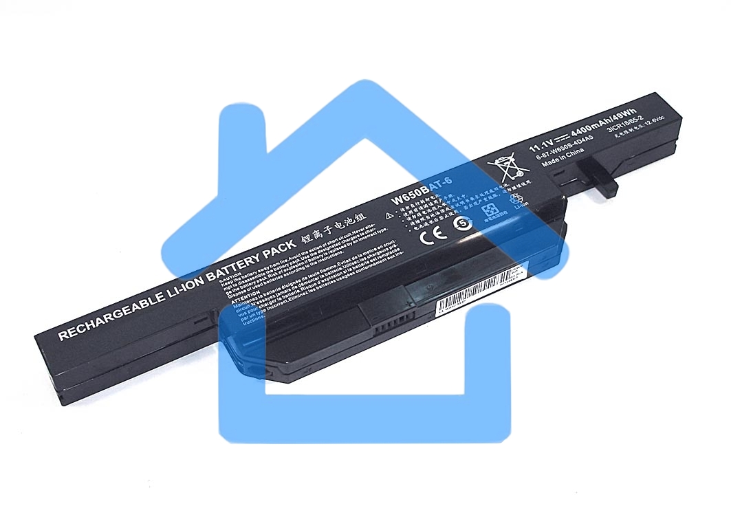 Аккумуляторная батарея для ноутбука Clevo W650-3S2P 11.1V 5200mAh OEM черный