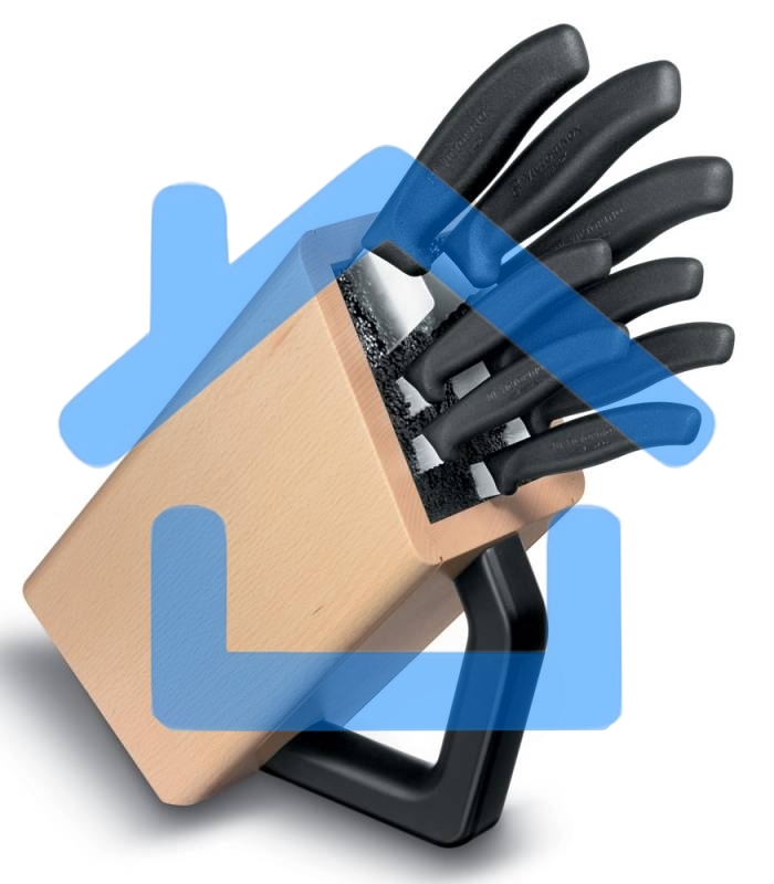 Набор ножей кухонных Victorinox Swiss Classic (6.7173.8) компл.:8шт с подставкой черный подар.коробка