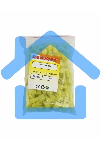 Клемма плоская полностью изолированная Rexant, гнездо 6.6 мм, в нейлоне 4-6 мм², (РПи-м(н) 6.0-(6.3)), желтый