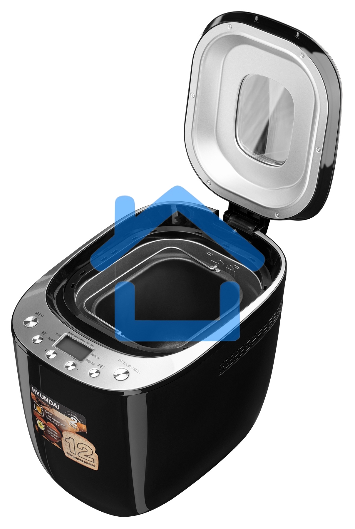 Хлебопечь Hyundai HYBM-P0212 600Вт черный/серебристый