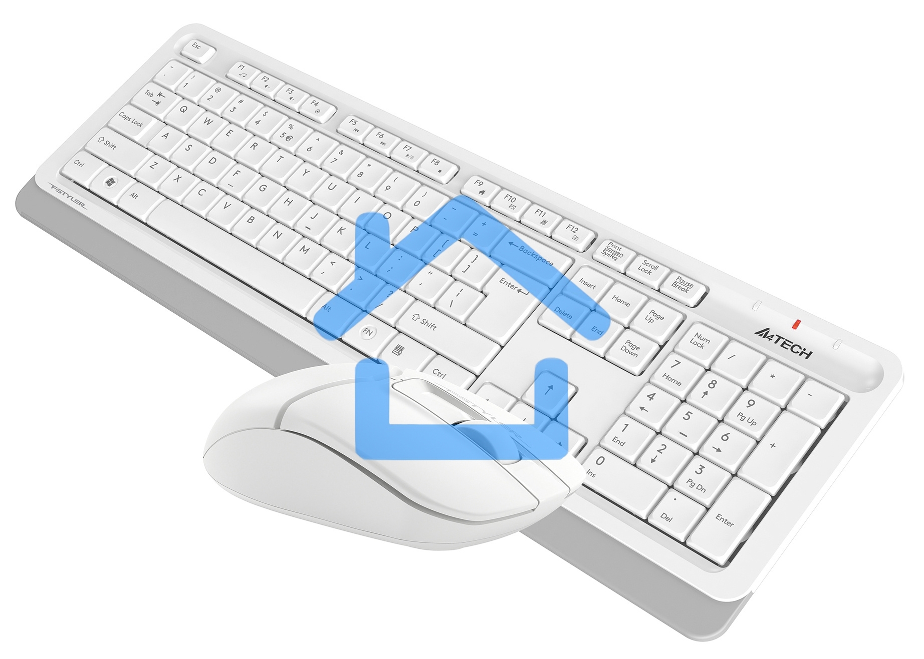 Клавиатура + мышь A4Tech Fstyler FG1012 клав:белый мышь:белый USB беспроводная Multimedia
