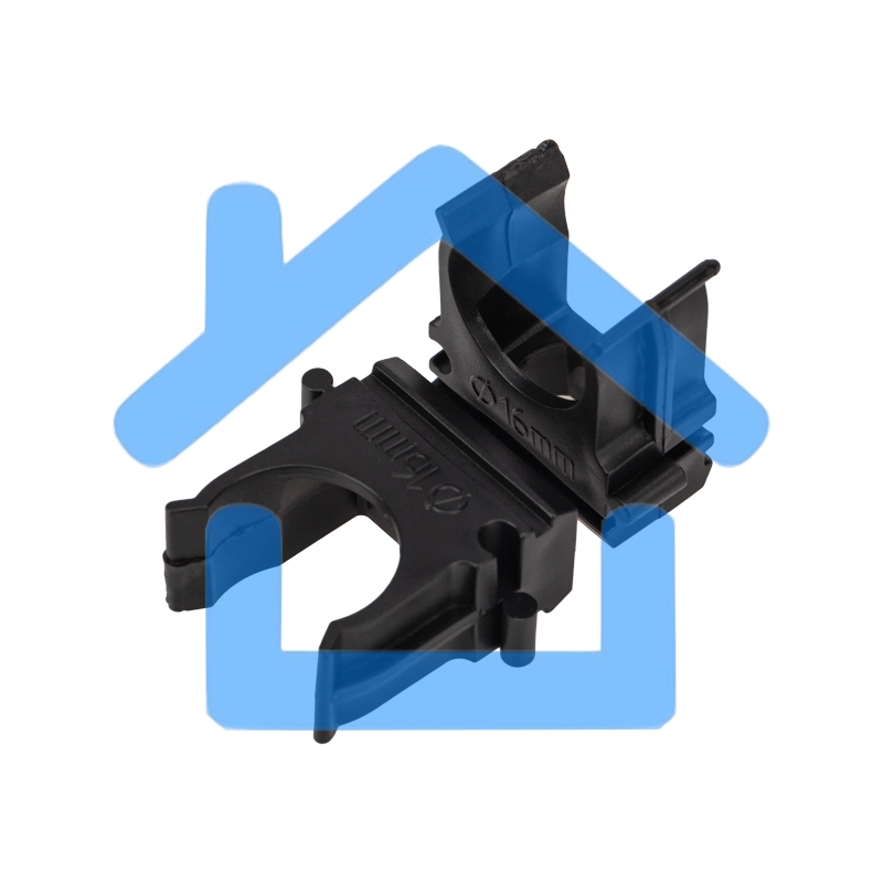 Крепеж-клипса для трубы ø 16 мм черная (10 шт./уп.) Rexant