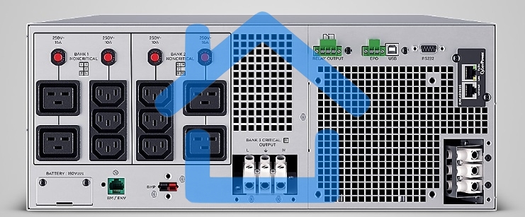 Источник бесперебойного питания UPS CyberPower OL8KERTHD Online 8000VA/8000W USB/RS-232/Dry/EPO/SNMPslot/BM/ENV/RJ11/45/ВБМ (6 IEC С13, 1 IEC C19, terminal)