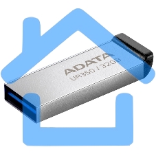 Флешка USB ADATA UR350 (UR350-32G-RSR/BK), 32 Gb, USB 3.2, R/W 100/15, серебристый/черный