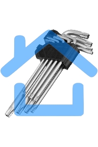 Набор ключей имбусовых Torx-Tempered Сибртех TT10-50, CrV, 9 шт., удлиненные