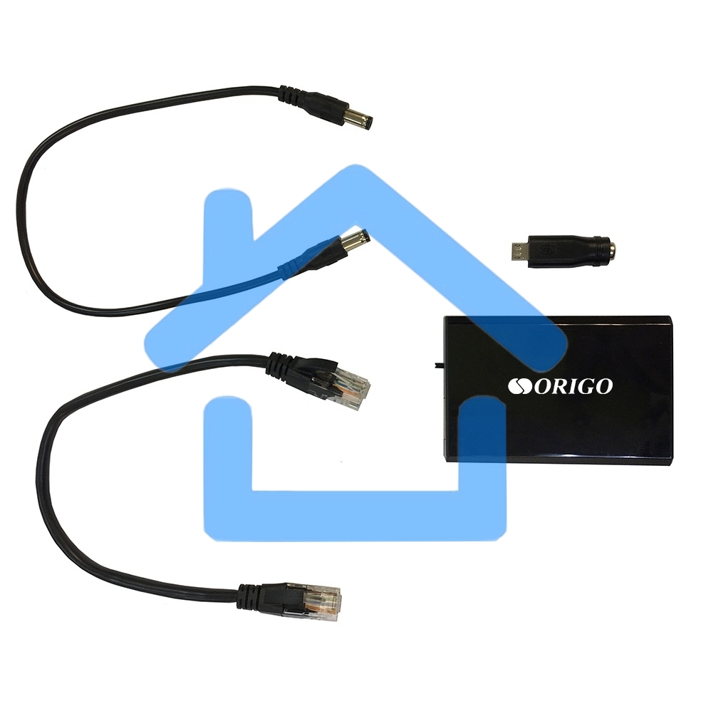 PoE-сплиттер ORIGO OPE301GS/A1A 802.3af/at, 1x1000Base-T PoE In, 1x1000Base-T, выход: 5/9/12В DC