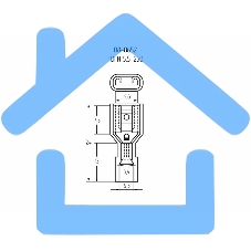 Клемма плоская полностью изолированная Rexant, гнездо 6.6 мм, в нейлоне 4-6 мм², (РПи-м(н) 6.0-(6.3)), желтый