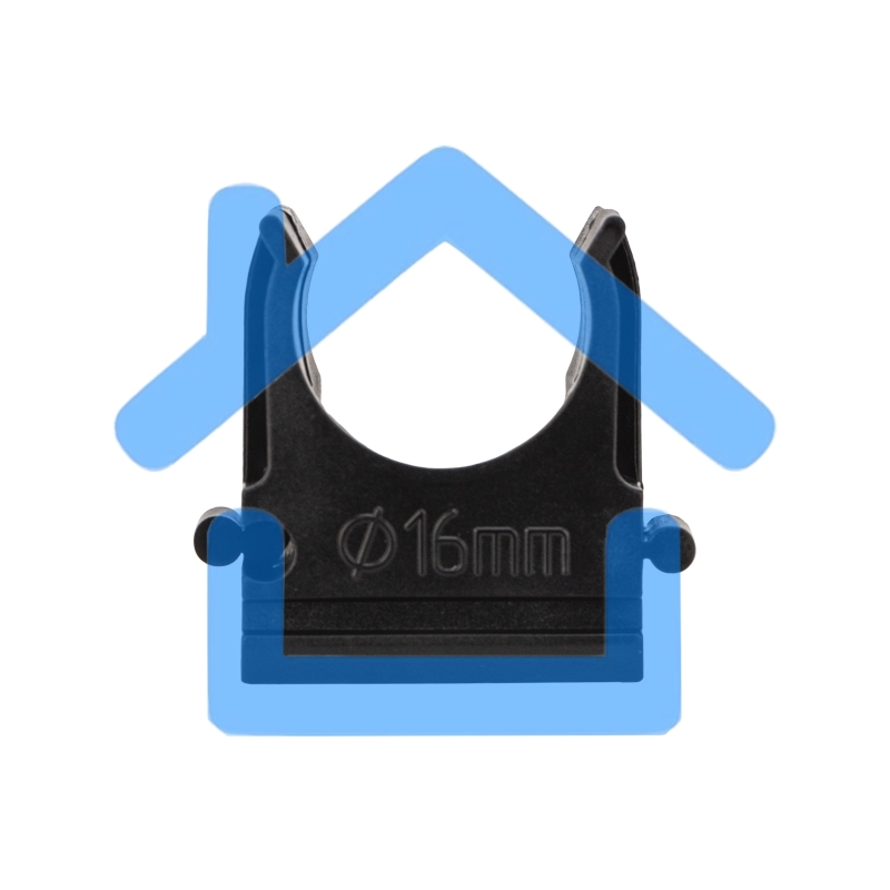 Крепеж-клипса для трубы ø 16 мм черная (10 шт./уп.) Rexant