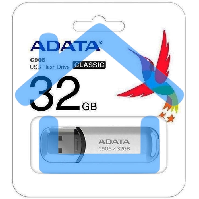 Флешка USB ADATA C906 (AC906-32G-RWH), 32Gb, USB 2.0, R/W 15/5, белый