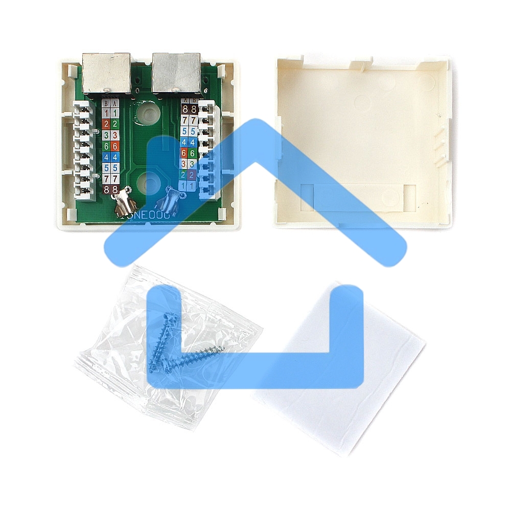 Монтажное оборудование Розетка GEMBIRD NAS214 RJ-45 кат.STP 5e внешняя экранированная 2 порта, 110&Krone