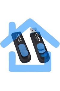 Флешка USB ADATA UV128 (AUV128-64G-RBE), 64 Gb, USB 3.0, R/W 100/30, черный/синий