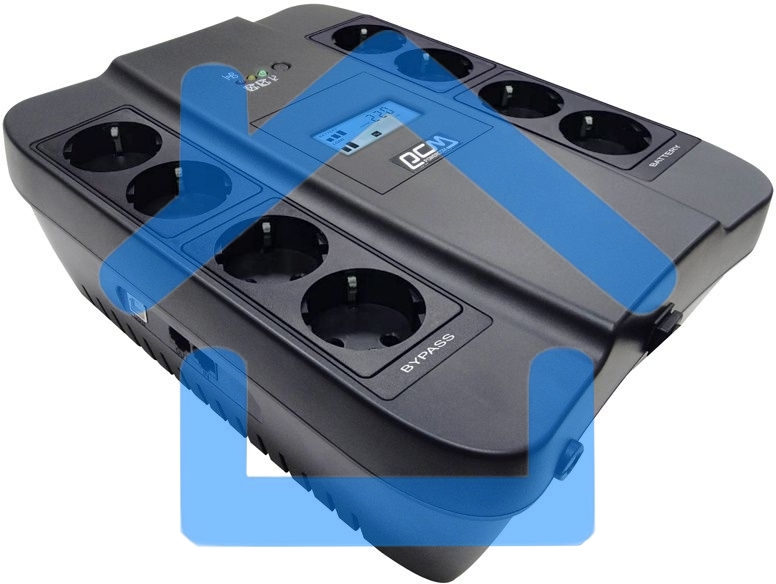 Источник бесперебойного питания Powercom SPIDER, Интерактивная, 900 ВА / 540 Вт, Tower, Schuko, LCD, Serial+USB, USB