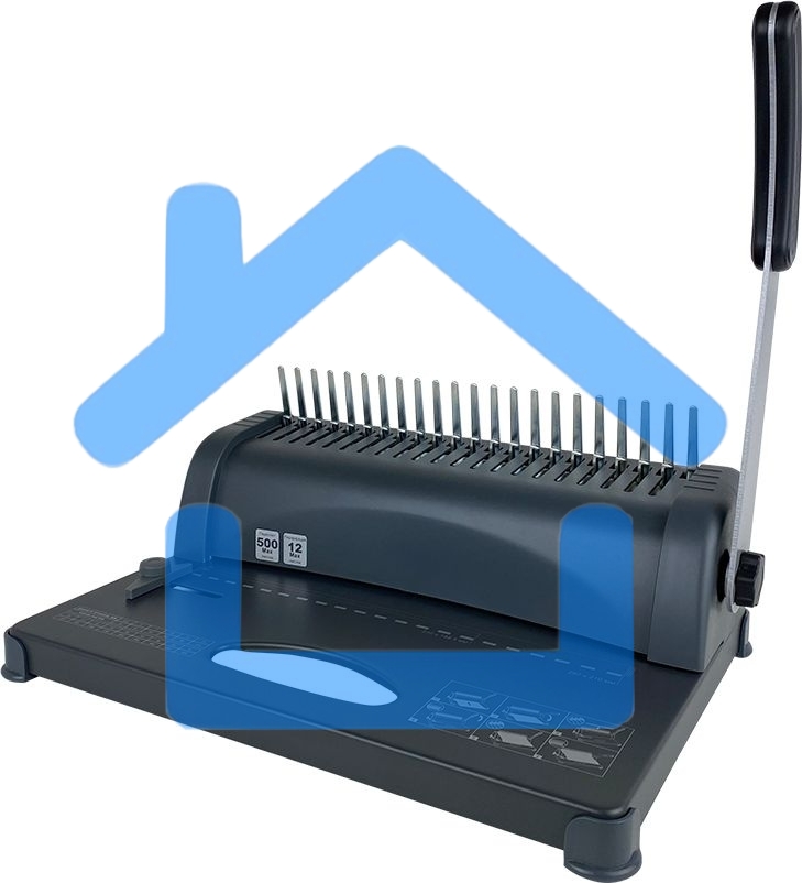 Переплетчик ГЕЛЕОС БП-12 на пластиковую пружину, А4, ручная перфорация 12 листов, переплет макс до 500 л., глубина перфорации 3,5-5,5 мм