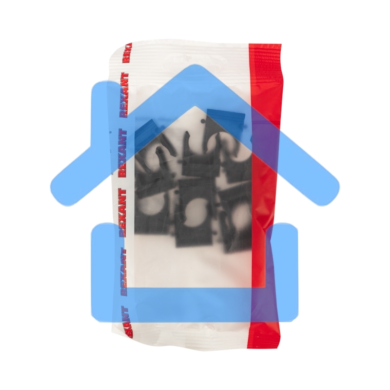 Крепеж-клипса для трубы ø 16 мм черная (10 шт./уп.) Rexant