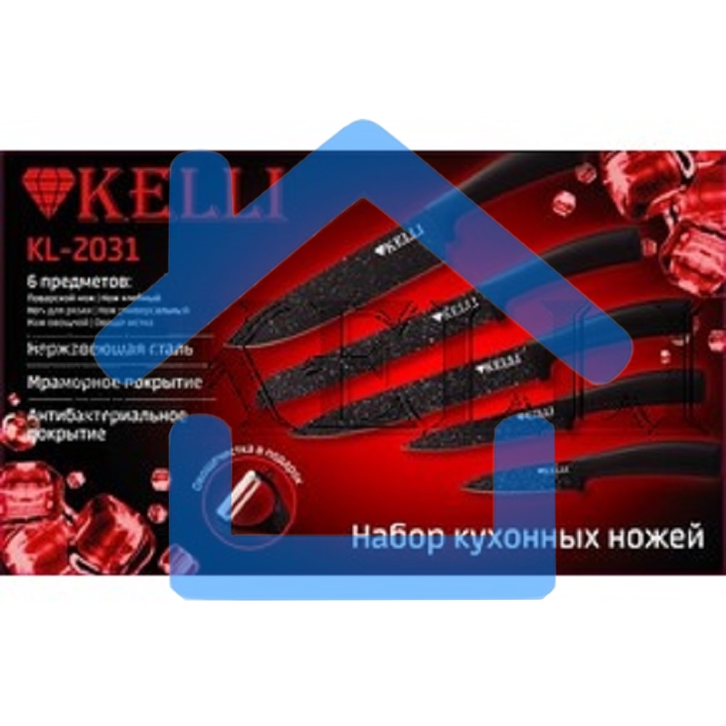 Набор ножей KELLI KL-2031 с мраморным покрытием 6 предметов (1х10)