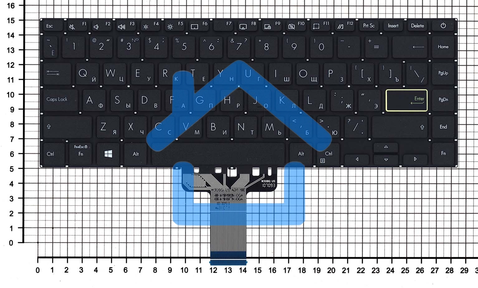 Клавиатура для ноутбука Asus K413JA черная