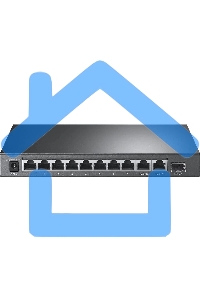 Коммутатор TP-Link 8-port 10/100Mbps Unmanaged PoE switch, 2 Gb RJ45 + 1 Gb SFP uplinks, PoE budget up to 124W
