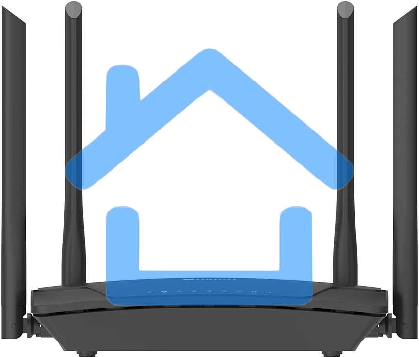 Двухдиапазонный Wi-Fi 6 маршрутизатор AX1500, 1x1000Base-T WAN, 3x1000Base-T LAN, 4 внешние антенны 5 dBi