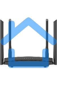 Двухдиапазонный Wi-Fi 6 маршрутизатор AX1500, 1x1000Base-T WAN, 3x1000Base-T LAN, 4 внешние антенны 5 dBi