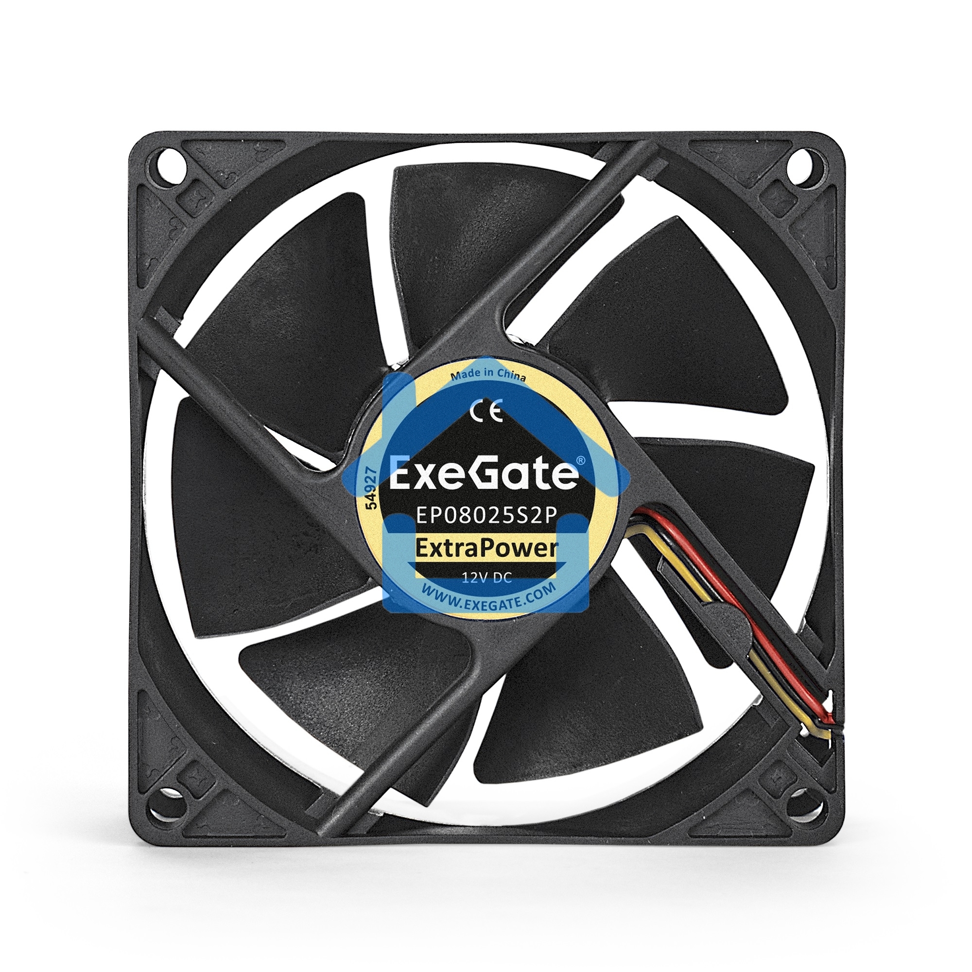 Вентилятор для корпуса ExeGate ExtraPower EP08025S2P черный, 80 мм, 2800 об/мин, 29 дБ, 2 pin