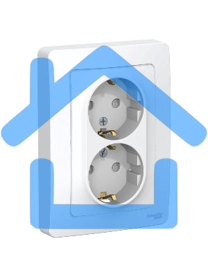 Розетка 2-м СП BLANCA 16А 250В защ. шторки с заземл. бел. SchE BLNRS001121