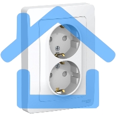Розетка 2-м СП BLANCA 16А 250В защ. шторки с заземл. бел. SchE BLNRS001121 Розетка 2-м СП BLANCA 16А 250В защ. шторки с заземл. бел. SchE BLNRS001121
