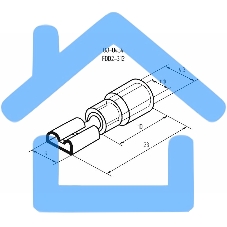 Клемма плоская изолированная гнездо 9 мм 1.5-2.5 мм² (РПи-м 2.5-(9.0)) Rexant