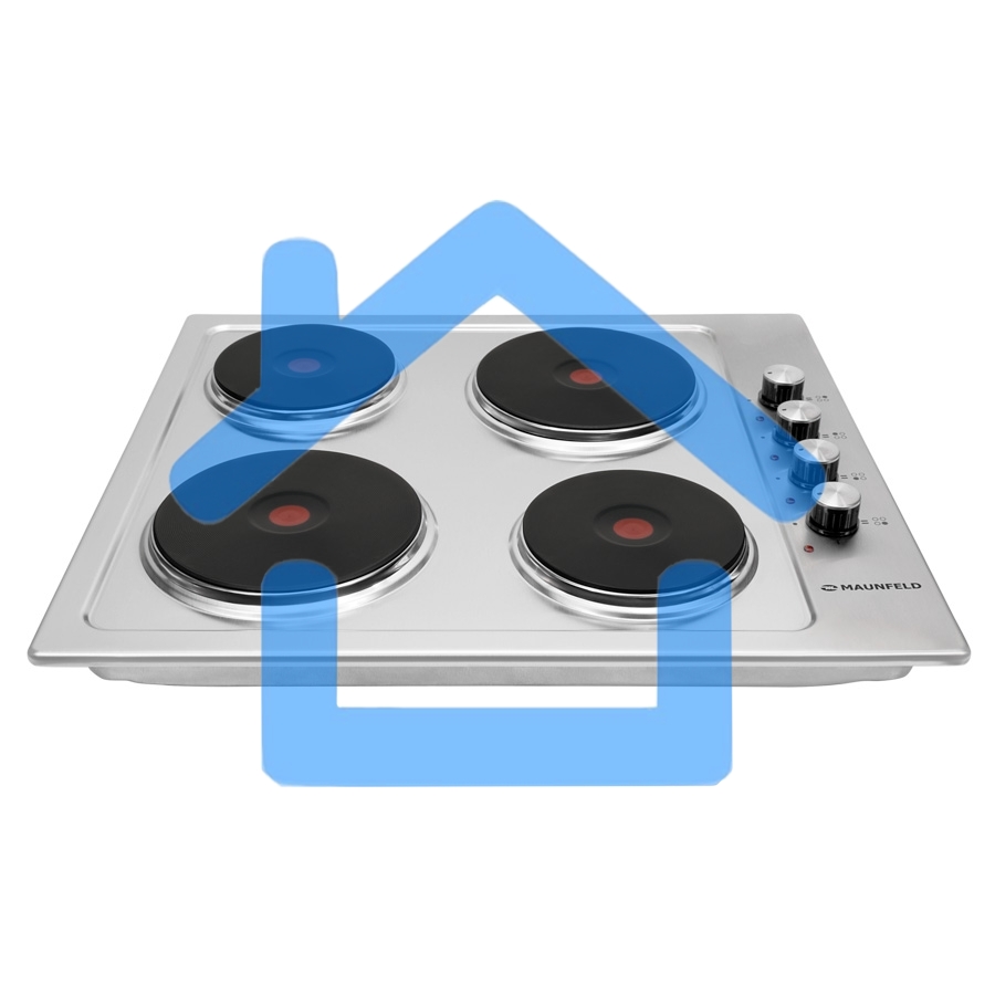 Электрическая варочная панель Maunfeld EEHS.64.4S/ • Тип: электрическая 60см• Тип установки: независимая • Управление: боковое, переключатели поворотные • Нагревательный элемент: конфорка электрическая, 4шт • Мощность конфорок, Вт.: 1500,1500, 1500, 1500 