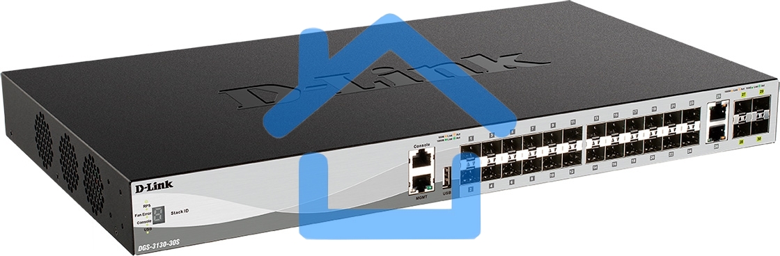 Коммутатор D-Link DGS-3130-30S/B1A 2x10G управляемый