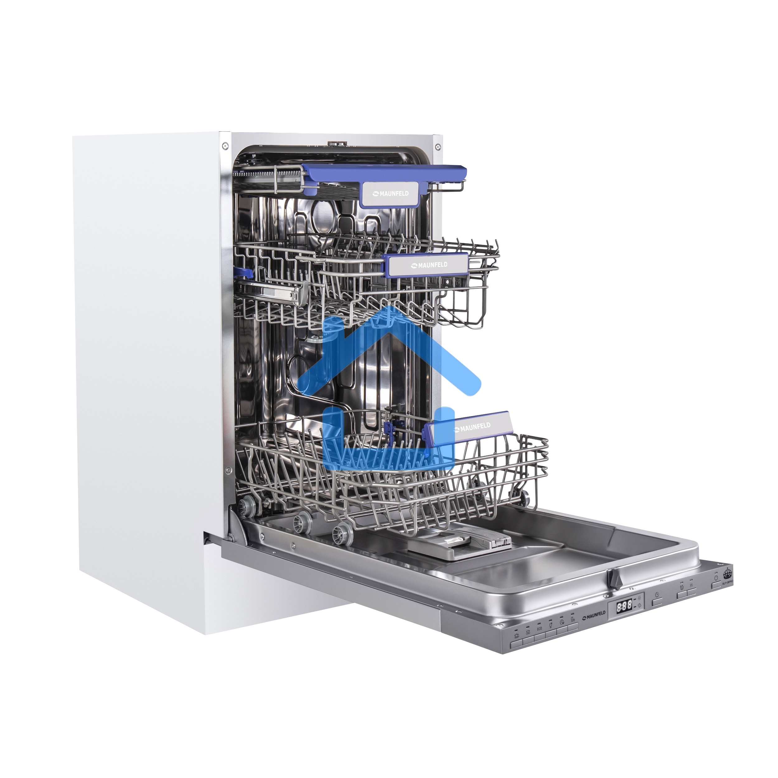 Встраиваемая посудомоечная машина Maunfeld MLP-08PRO, серебристый, 44.8 см, 10 компл., 47 дБ, класс A++