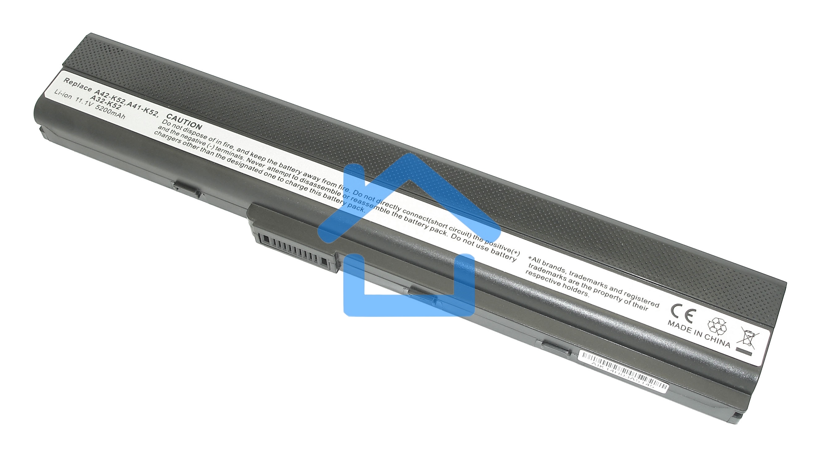 Аккумуляторная батарея для ноутбука Asus A42, A52, K52 5200mAh A32-K52 OEM черный