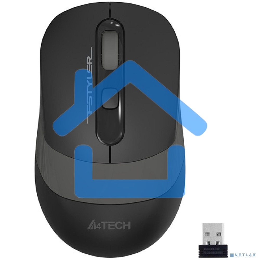 Мышь беспроводная A4Tech Fstyler FG10 черный/серый, 2000 dpi, радиоканал, USB, кнопки - 4