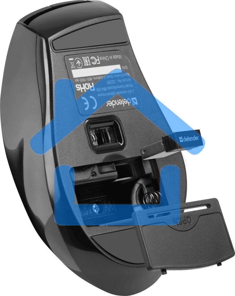 Мышь беспроводная Defender Accura MM-295 черный, 1600 dpi, радиоканал, USB, кнопки - 6