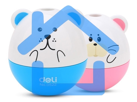 Точилка для карандашей ручная Deli Неваляшка 1 отверстие пластик ассорти