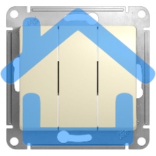 Механизм выключателя 3-кл. СП GLOSSA 10А IP20 10AX беж. SchE GSL000231