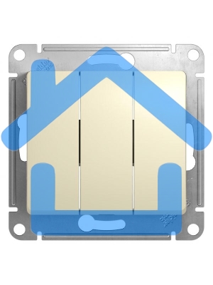Механизм выключателя 3-кл. СП GLOSSA 10А IP20 10AX беж. SchE GSL000231