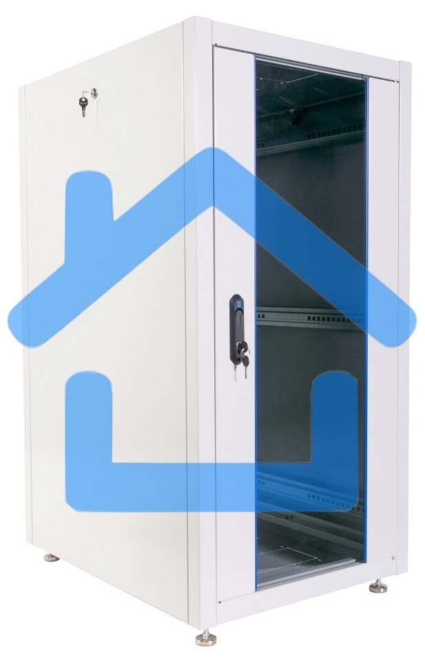 Шкаф телекоммуникационный напольный ЭКОНОМ 24U (600 × 600) дверь стекло, дверь металл